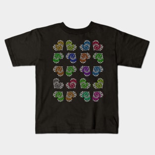 Hypnotic pattern with color hearts Kids T-Shirt